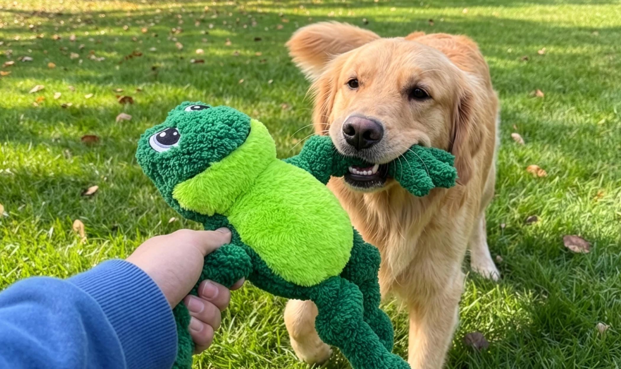 Labrador che gioca con un pupazzo Kong tug, durante un’attività pensata per stimolare motivazione, collaborazione e relazione con il proprietario.